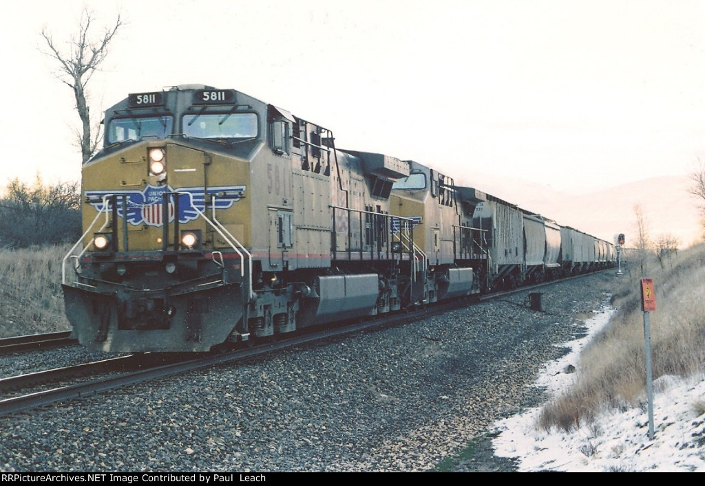 Soda ash loads roll west at dusk